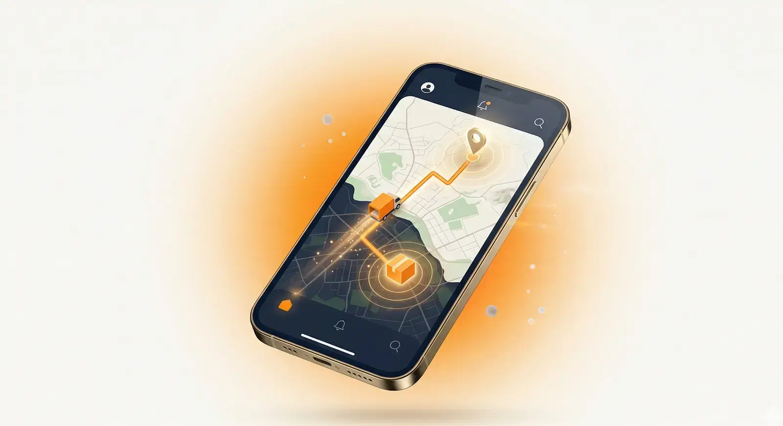 Smartphone mostrando la interfaz de seguimiento de entregas de 2Delivery